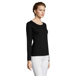 T-shirt Femme Personnalisé 150g Éco-responsable - Majestic Matières : coton Taille textile : S Couleurs : noir profond personnal
