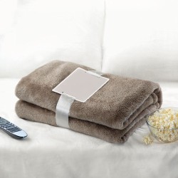 Couverture  en flanelle blanche - DAVOS Matières : PET Couleurs : kaki cadeau client original