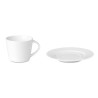 Tasse et soucoupe Cappuccino personnalisée élégante à Paris Matières : porcelaine Couleurs : blanc personnalisable avec votre lo