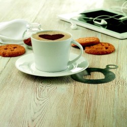 Tasse et soucoupe Cappuccino personnalisée élégante à Paris Matières : porcelaine Couleurs : blanc goodies publicitaire événemen