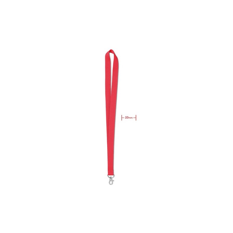 Tour de cou publicitaire personnalisé 20 mm SIMPLE LANY Matières : PET Couleurs : rouge objet promotionnel éco-responsable