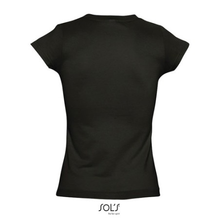 T-shirt Femme Col V Personnalisé Confortable 100% Coton pas cher - MOON Matières : coton Taille textile : XXL Couleurs : noir pr