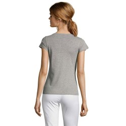 T-shirt Femme Col V Personnalisé Confortable 100% Coton pas cher - MOON Matières : coton Taille textile : XXL Couleurs : gris ch