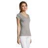 T-shirt Femme Col V Personnalisé Confortable 100% Coton pas cher - MOON Matières : coton Taille textile : XXL Couleurs : gris ch
