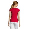 T-shirt Femme Col V Personnalisé Confortable 100% Coton pas cher - MOON Matières : coton Taille textile : L Couleurs : rouge liv