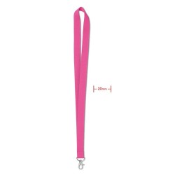 Tour de cou publicitaire personnalisé 20 mm SIMPLE LANY Matières : PET Couleurs : fuchsia personnalisable avec votre logo