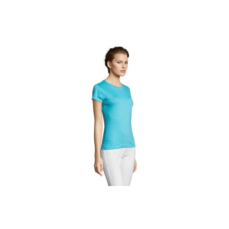 Tee-shirt Femme Confortable Personnalisable 150 MISS Matières : coton Taille textile : L Couleurs : bleu atoll marquage couleur 