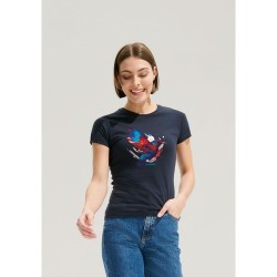 Tee-shirt Femme Confortable Personnalisable 150 MISS Matières : coton Taille textile : L Couleurs : bleu marine cadeau client or