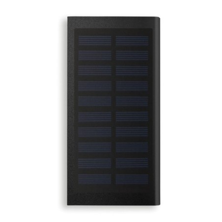 Powerbank solaire personnalisé 8000mAh - SOLAR POWERFLAT Matières : aluminium Couleurs : noir