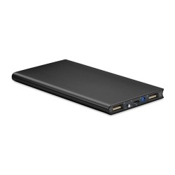 Powerbank solaire personnalisé 8000mAh - SOLAR POWERFLAT Matières : aluminium Couleurs : noir impression haute définition