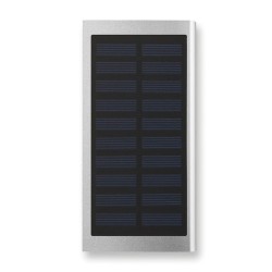 Powerbank solaire personnalisé 8000mAh - SOLAR POWERFLAT Matières : aluminium Couleurs : argenté mat personnalisable avec votre 