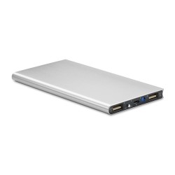 Powerbank solaire personnalisé 8000mAh - SOLAR POWERFLAT Matières : aluminium Couleurs : argenté mat marquage laser ultra précis