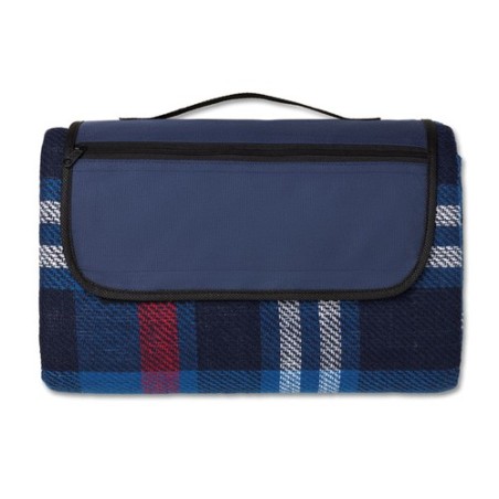 Couverture écossaise personnalisée confort et style CENTRAL PARK Matières : PET Couleurs : bleu