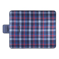 Couverture écossaise personnalisée confort et style CENTRAL PARK Matières : PET Couleurs : bleu cadeau entreprise pas cher