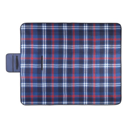 Couverture écossaise personnalisée confort et style CENTRAL PARK Matières : PET Couleurs : bleu cadeau entreprise pas cher