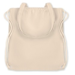 Sac Shopping Éco-responsable à Cordelette Personnalisable MOIRA Matières : coton Couleurs : beige 2