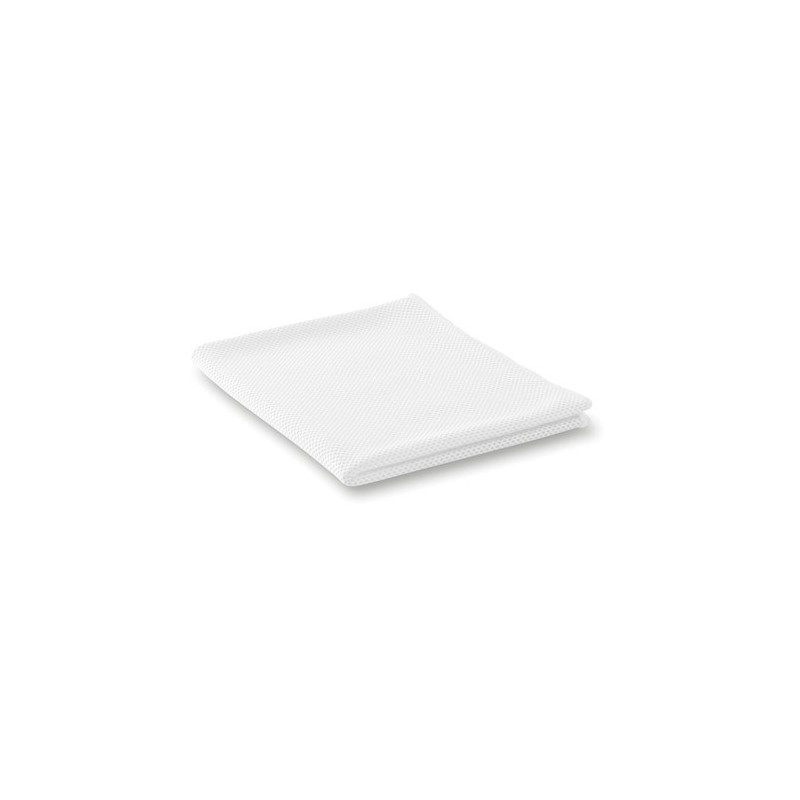 Serviette absorbante de sport personnalisée TUKO Matières : PET Couleurs : blanc impression haute définition