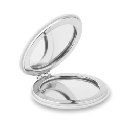Miroir rond  en PU GLOW ROUND Matières : verre Couleurs : blanc personnalisable avec votre logo
