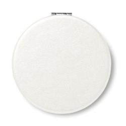 Miroir rond  en PU GLOW ROUND Matières : verre Couleurs : blanc marquage laser ultra précis