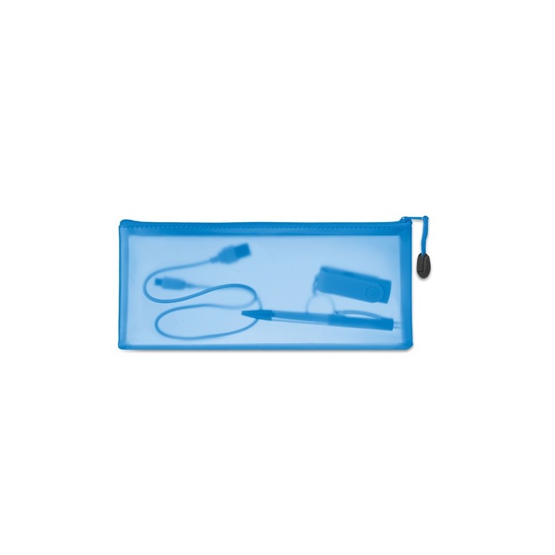 Trousse à crayon  en PVC - GRAN Matières : PVC Couleurs : bleu personnalisable avec votre logo
