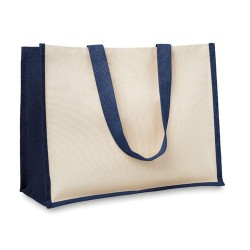 Sac de courses  en toile de jute - CAMPO DE FIORI Matières : jute Couleurs : bleu impression haute définition