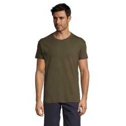 T-shirt Personnalisé 150g REGENT Matières : coton Taille textile : 3XL Couleurs : vert armée marquage couleur éclatante