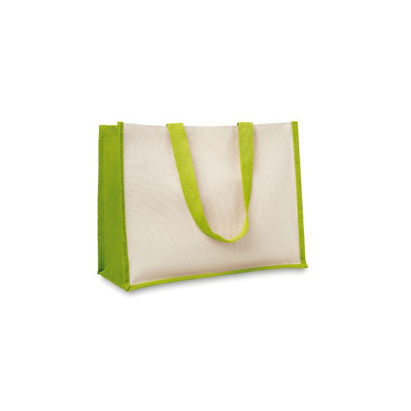 Sac de courses  en toile de jute - CAMPO DE FIORI Matières : jute Couleurs : vert citron personnalisable avec votre logo