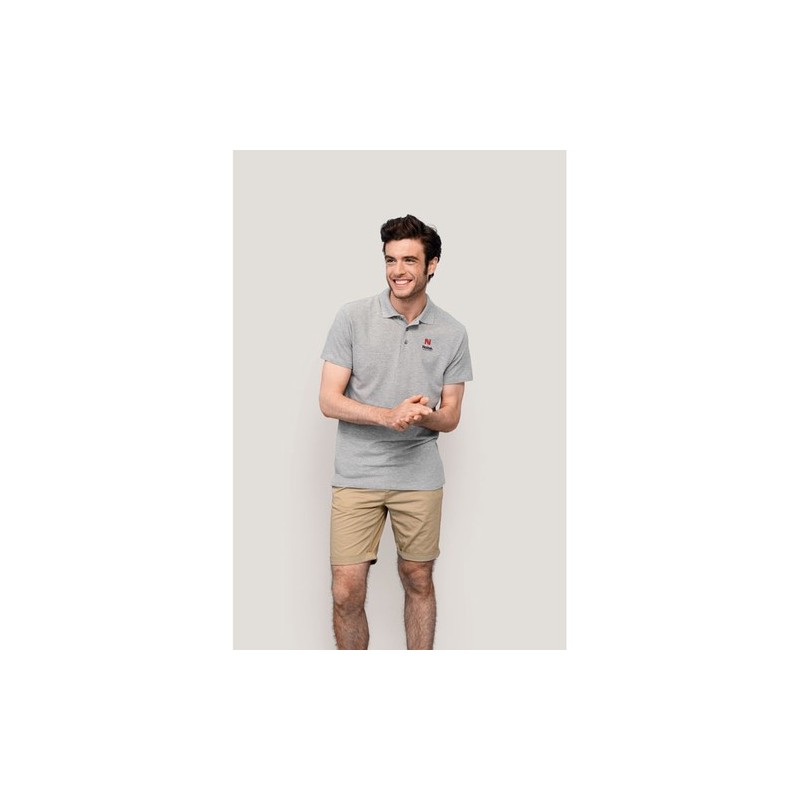 Polo Homme Personnalisé 210g Éco-responsable SPRING II Matières : coton Taille textile : L Couleurs : noir objet promo petit bud