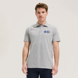 Polo Homme Personnalisé 210g Éco-responsable SPRING II Matières : coton Taille textile : XXL Couleurs : gris chiné impression lo