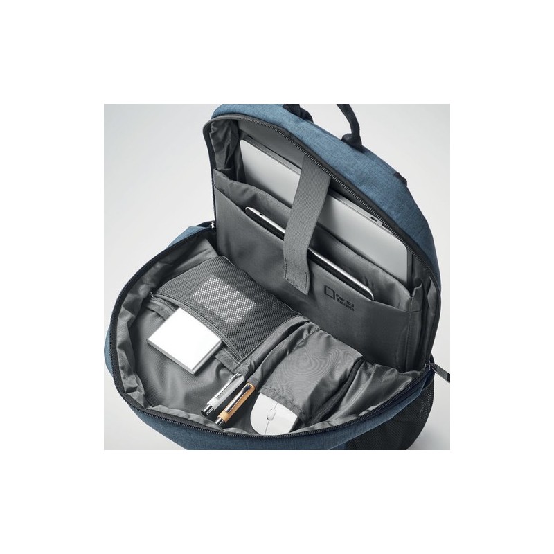 Sac à dos bicolore 360D personnalisé pour ordinateur - Stockholm Bag Matières : PET Couleurs : bleu goodies entreprise design