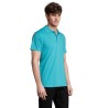 Polo Homme Personnalisé 210g Éco-responsable SPRING II Matières : coton Taille textile : S Couleurs : bleu atoll impression haut