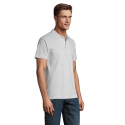 Polo Homme Personnalisé 210g Éco-responsable SPRING II Matières : coton Taille textile : S Couleurs : blanc chiné personnalisabl