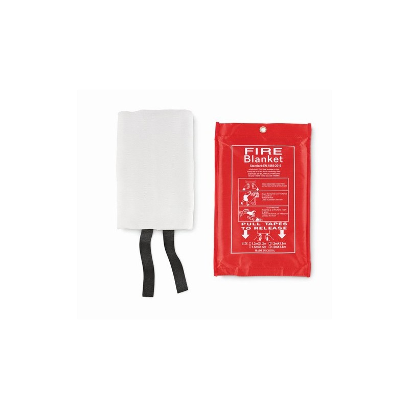 Couverture anti-feu personnalisée 120x180cm pas cher - VATRA Matières : verre Couleurs : rouge personnalisable avec votre logo