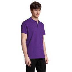 Polo Homme Personnalisé 210g Éco-responsable SPRING II Matières : coton Taille textile : XXL Couleurs : violet foncé cadeau entr