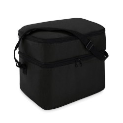 Sac isotherme personnalisé pratique à 2 compartiments CASEY Matières : polyéthylène (PE) Couleurs : noir cadeau client original