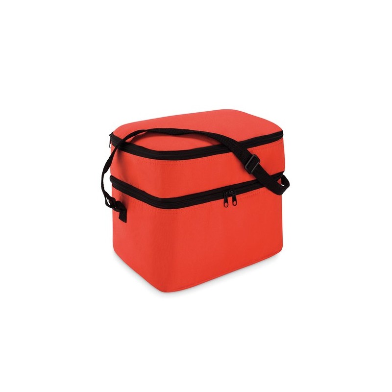 Sac isotherme personnalisé pratique à 2 compartiments CASEY Matières : polyéthylène (PE) Couleurs : rouge goodies publicitaire é
