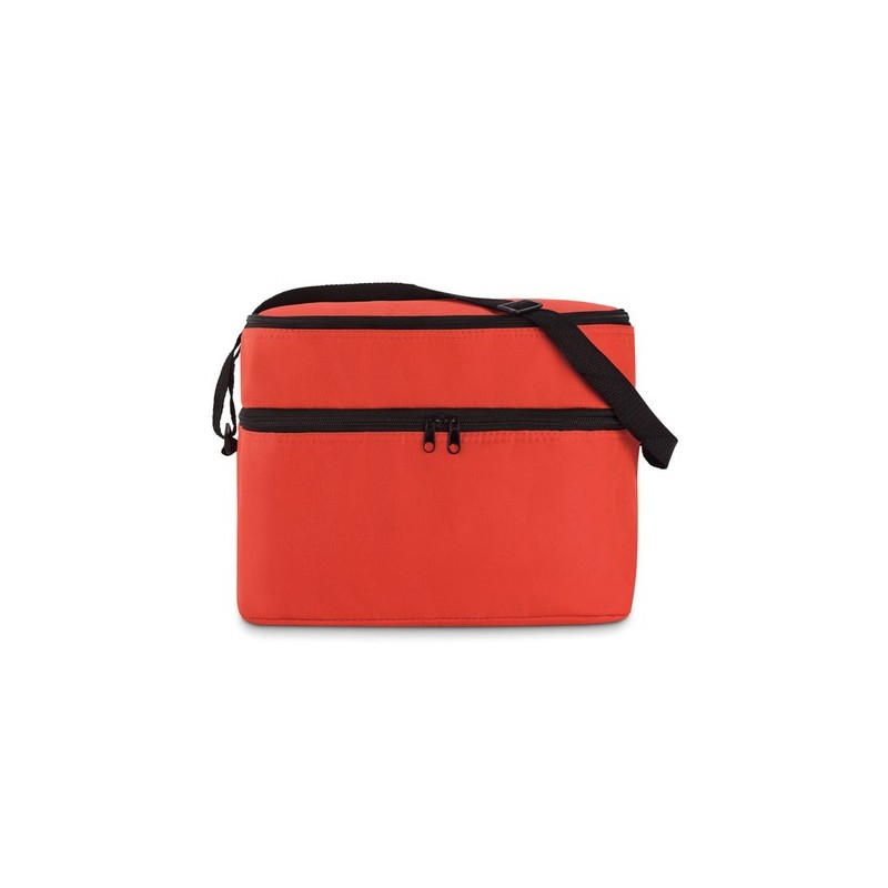 Sac isotherme personnalisé pratique à 2 compartiments CASEY Matières : polyéthylène (PE) Couleurs : rouge goodies entreprise des
