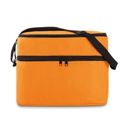 Sac isotherme personnalisé pratique à 2 compartiments CASEY Matières : polyéthylène (PE) Couleurs : orange personnalisation rapi