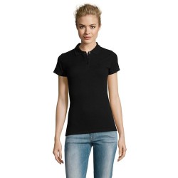 Polo Femme Personnalisable 100% Coton - SOL'S Matières : coton Taille textile : M Couleurs : noir marquage laser ultra précis