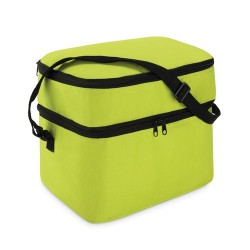 Sac isotherme personnalisé pratique à 2 compartiments CASEY Matières : polyéthylène (PE) Couleurs : vert citron cadeau entrepris