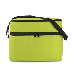 Sac isotherme personnalisé pratique à 2 compartiments CASEY Matières : polyéthylène (PE) Couleurs : vert citron objet promotionn