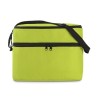 Sac isotherme personnalisé pratique à 2 compartiments CASEY Matières : polyéthylène (PE) Couleurs : vert citron objet promotionn