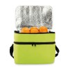 Sac isotherme personnalisé pratique à 2 compartiments CASEY Matières : polyéthylène (PE) Couleurs : vert citron marquage couleur