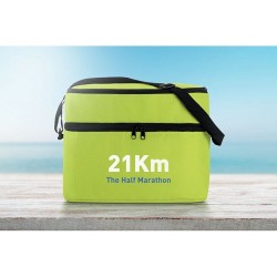 Sac isotherme personnalisé pratique à 2 compartiments CASEY Matières : polyéthylène (PE) Couleurs : vert citron goodies personna