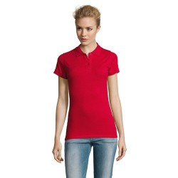 Polo Femme Personnalisable 100% Coton - SOL'S Matières : coton Taille textile : S Couleurs : rouge marquage couleur éclatante