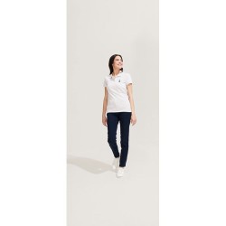 Polo Femme Personnalisable 100% Coton - SOL'S Matières : coton Taille textile : M Couleurs : blanc marquage couleur éclatante