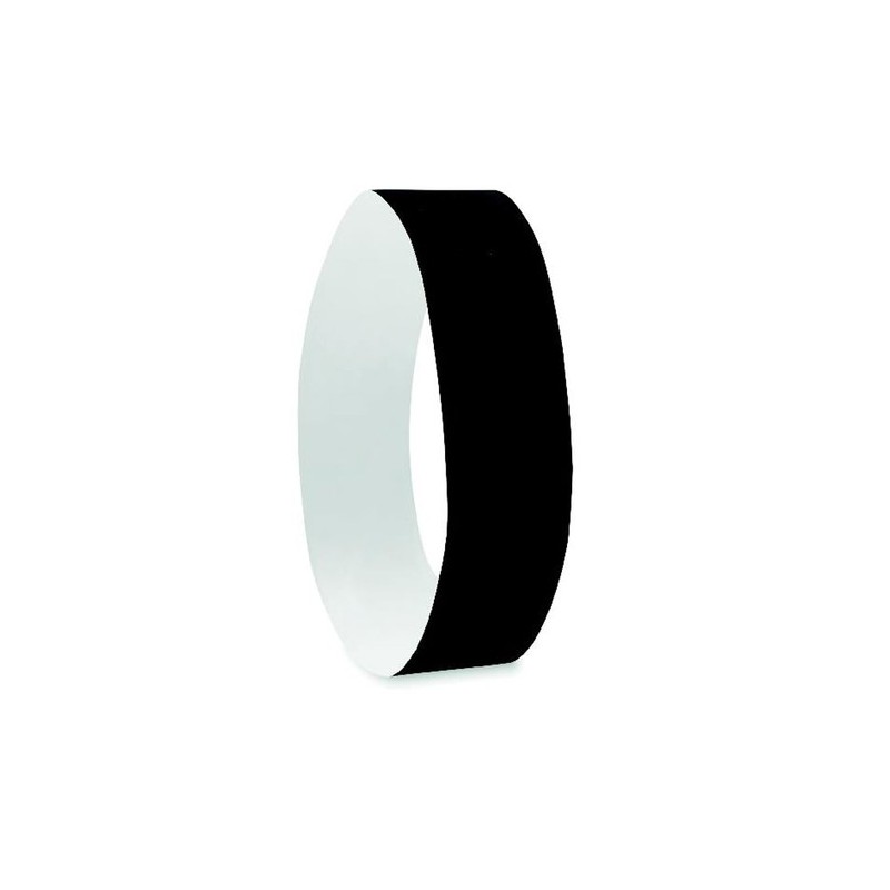 Bracelet Éco-responsable Personnalisable TYVEK® - Idéal pour Événements Matières : polyéthylène (PE) Couleurs : noir livraison e