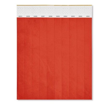 Bracelet Éco-responsable Personnalisable TYVEK® - Idéal pour Événements Matières : polyéthylène (PE) Couleurs : rouge personnali