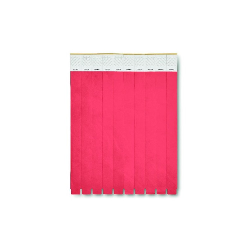 Bracelet Éco-responsable Personnalisable TYVEK® - Idéal pour Événements Matières : polyéthylène (PE) Couleurs : rouge objet prom