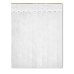 Bracelet Éco-responsable Personnalisable TYVEK® - Idéal pour Événements Matières : polyéthylène (PE) Couleurs : blanc personnali